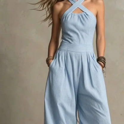 Lina | Jumpsuit mit weitem Bein und Halterneck