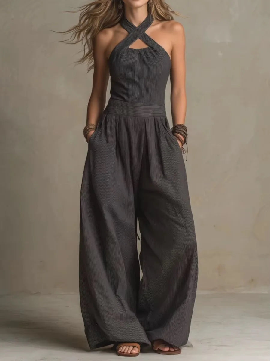 Lina | Jumpsuit mit weitem Bein und Halterneck