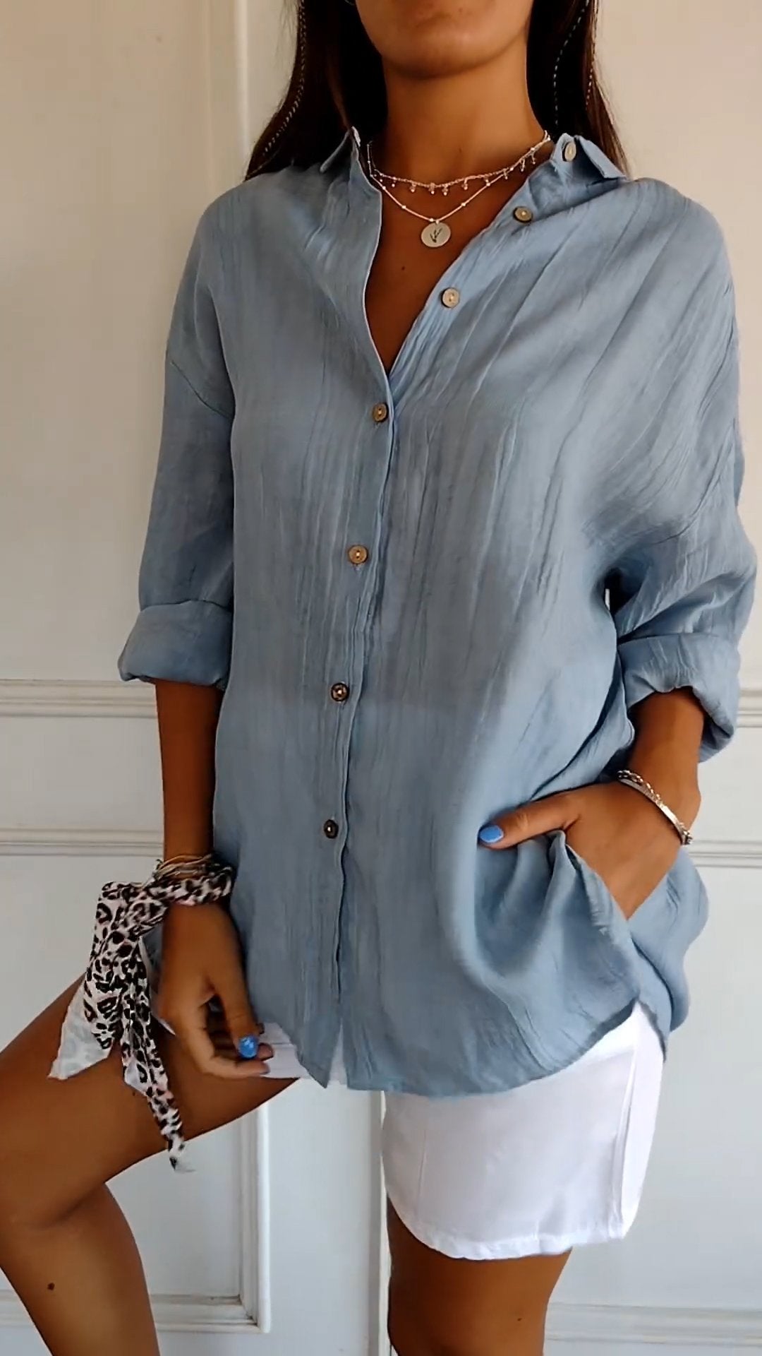 Lina | Lockeres Damen Hemd mit Knopfleiste