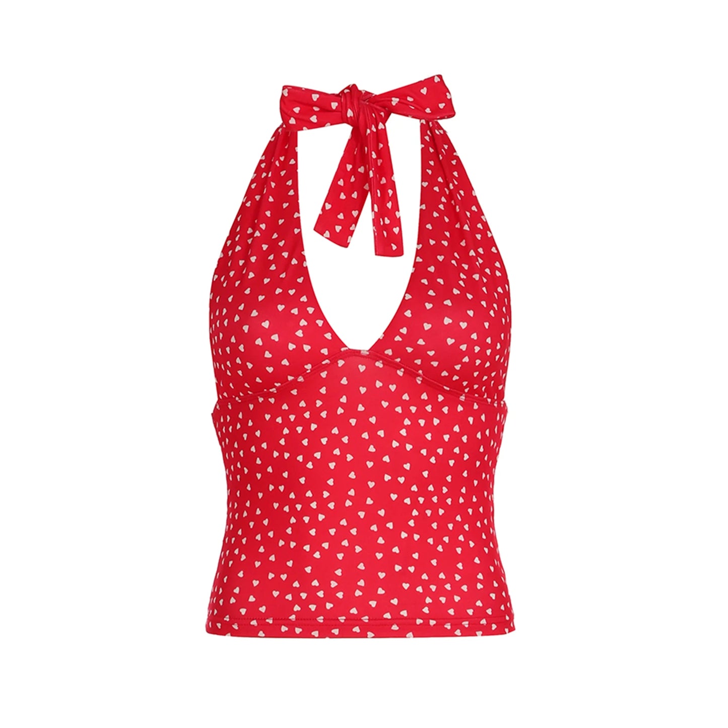 Livia | Neckholder Top mit V-Ausschnitt im Vichy-Karomuster