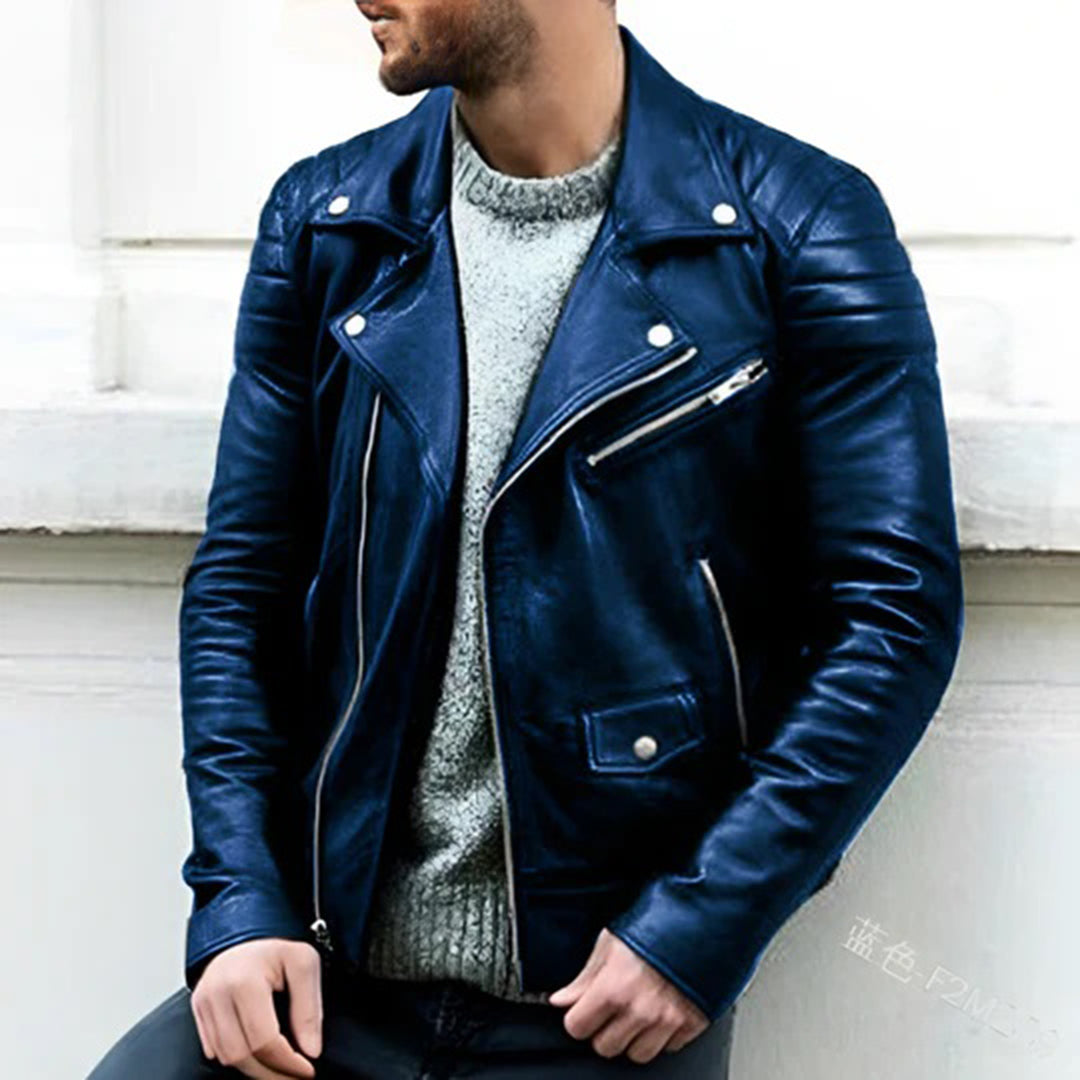 Luca | Lässige Lederjacke aus Kunstleder im Bikerstil für Herren