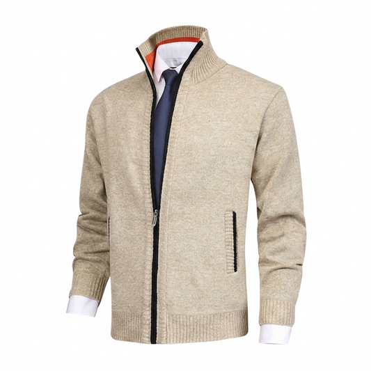 Luca | Strickjacke Herren Reissverschluss Stehkragen modern