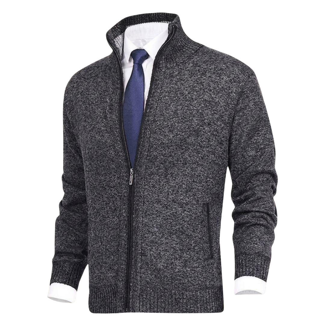 Luca | Strickjacke Herren Reissverschluss Stehkragen modern