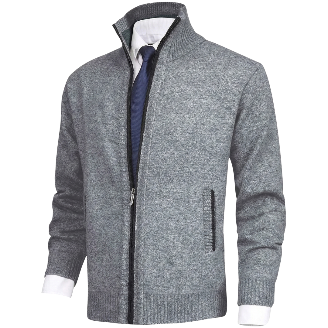 Luca | Strickjacke Herren Reissverschluss Stehkragen modern