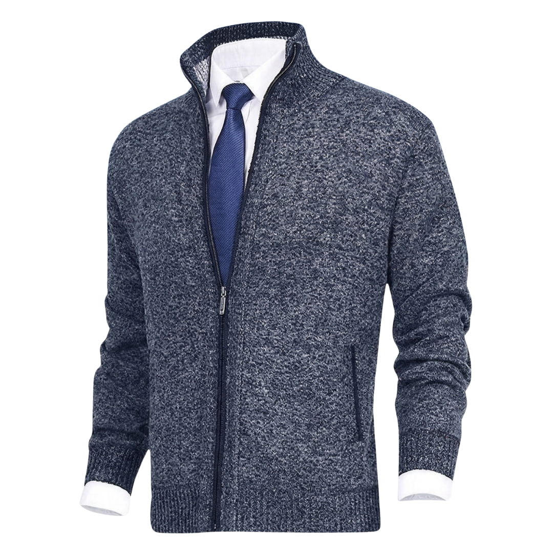 Luca | Strickjacke Herren Reissverschluss Stehkragen modern