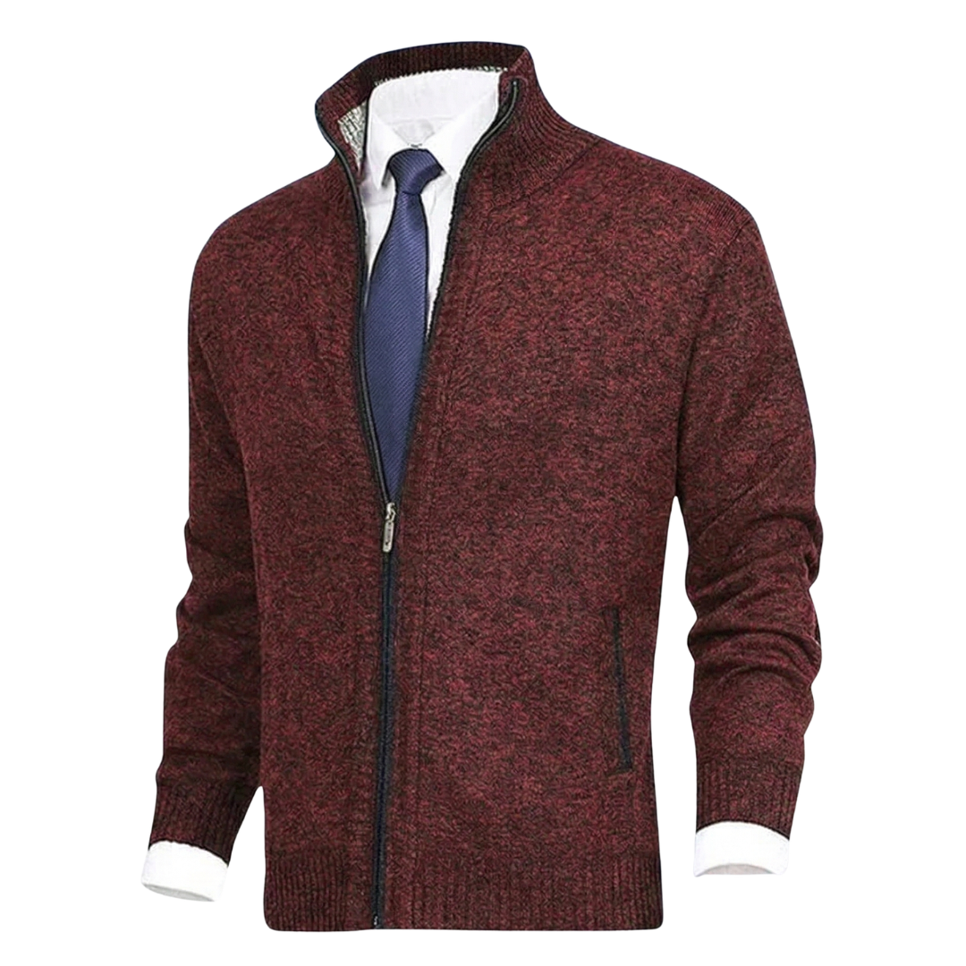 Luca | Strickjacke Herren Reissverschluss Stehkragen modern