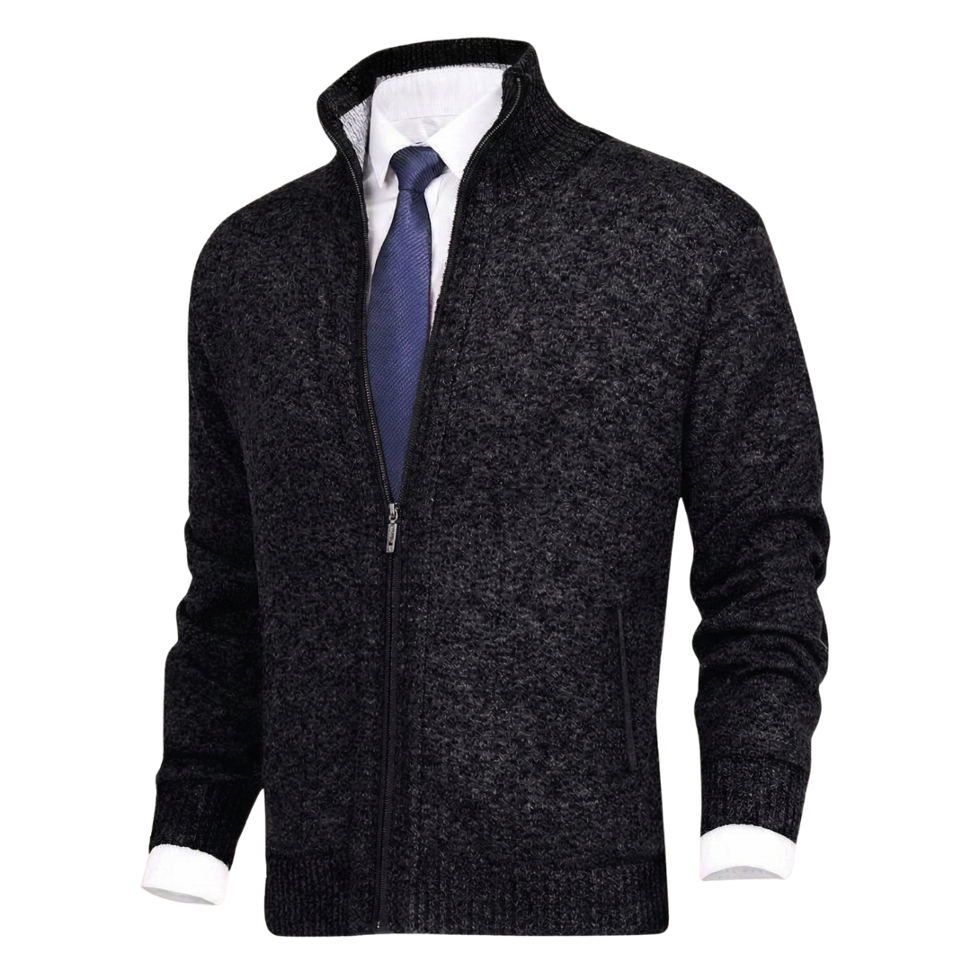Luca | Strickjacke Herren Reissverschluss Stehkragen modern