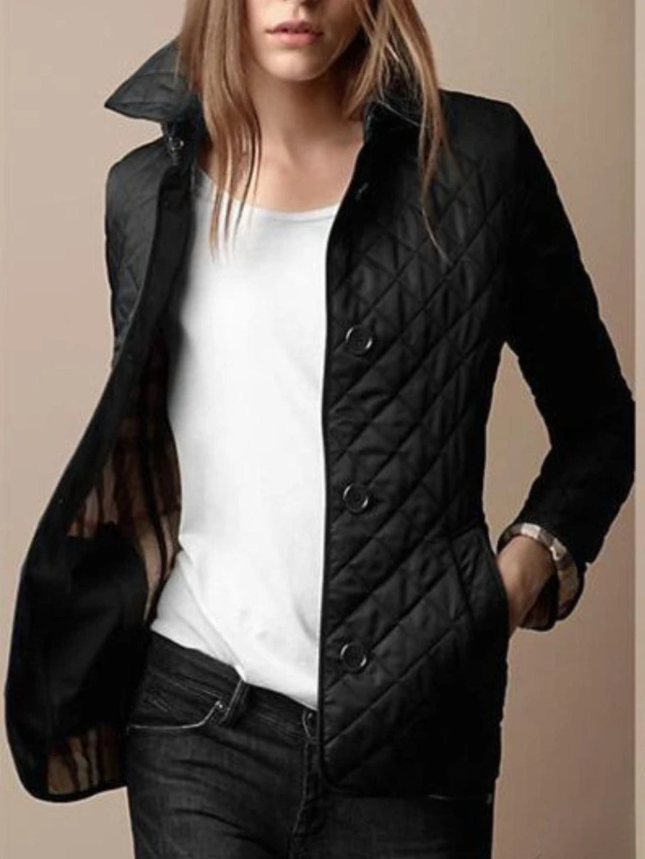 Mara | Damen Steppjacke mit Knopfleiste