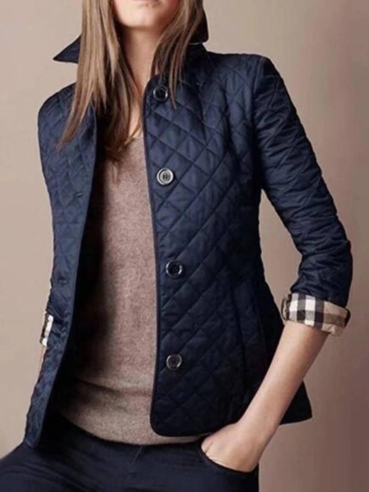 Mara | Damen Steppjacke mit Knopfleiste