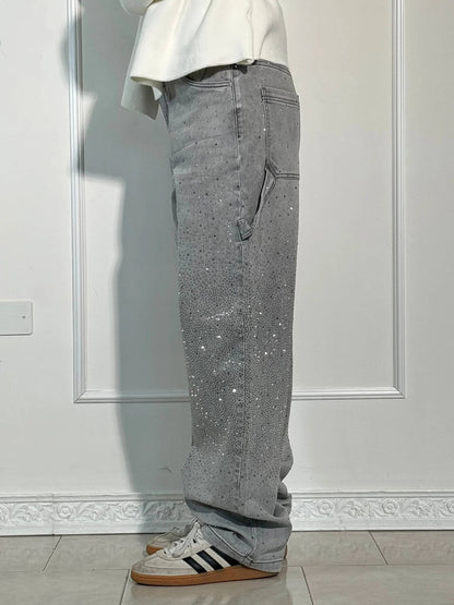 Mara | Trendige Jeans mit Strassdetails im Wide Fit für Damen