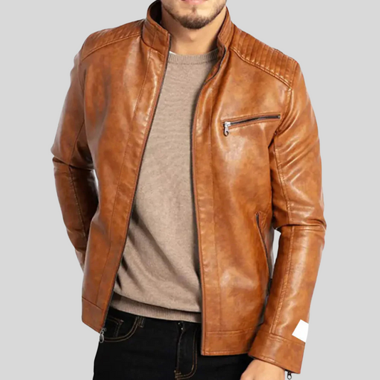 Milan | Klassische Lederjacke aus Kunstleder für Herren