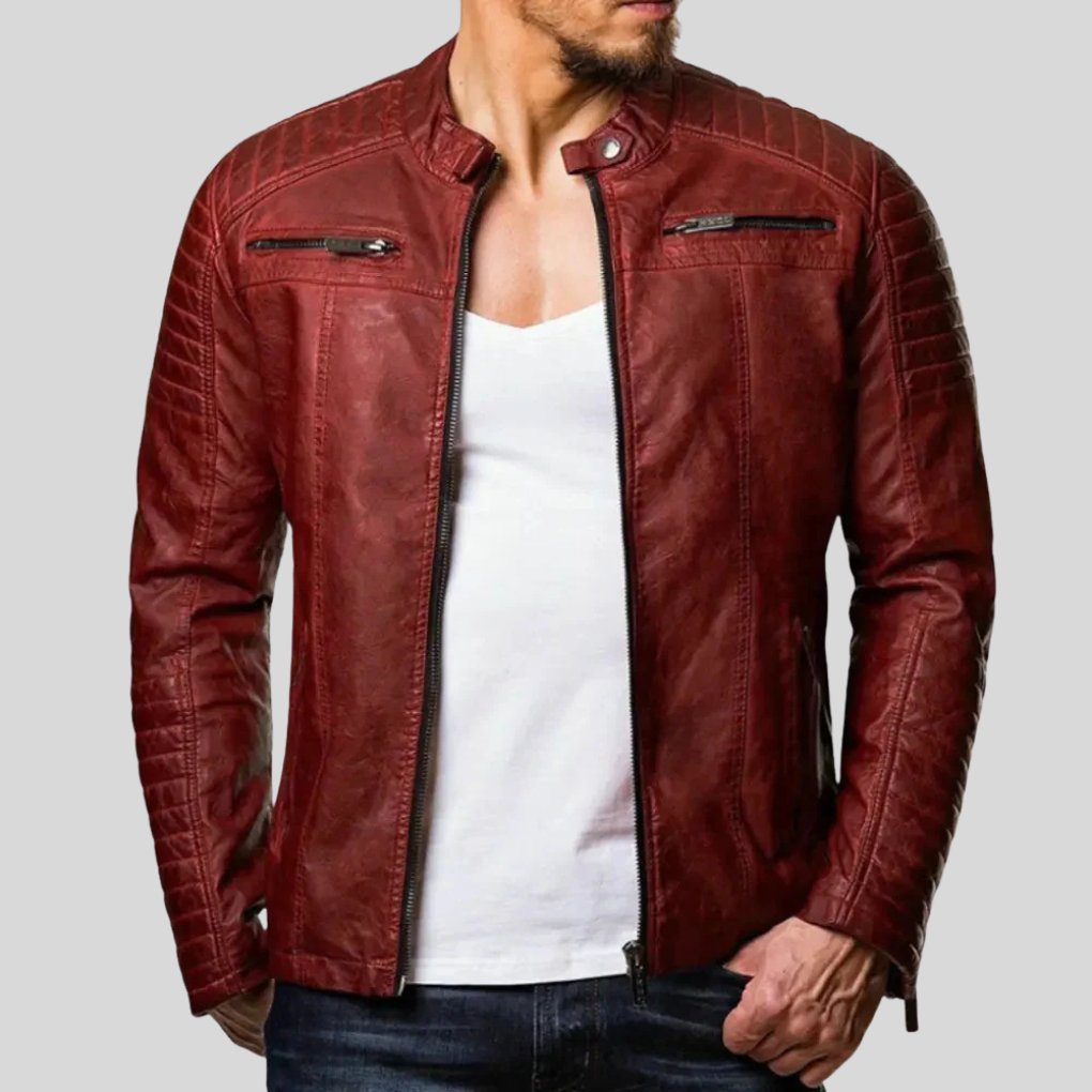 Milan | Klassische Lederjacke aus Kunstleder für Herren