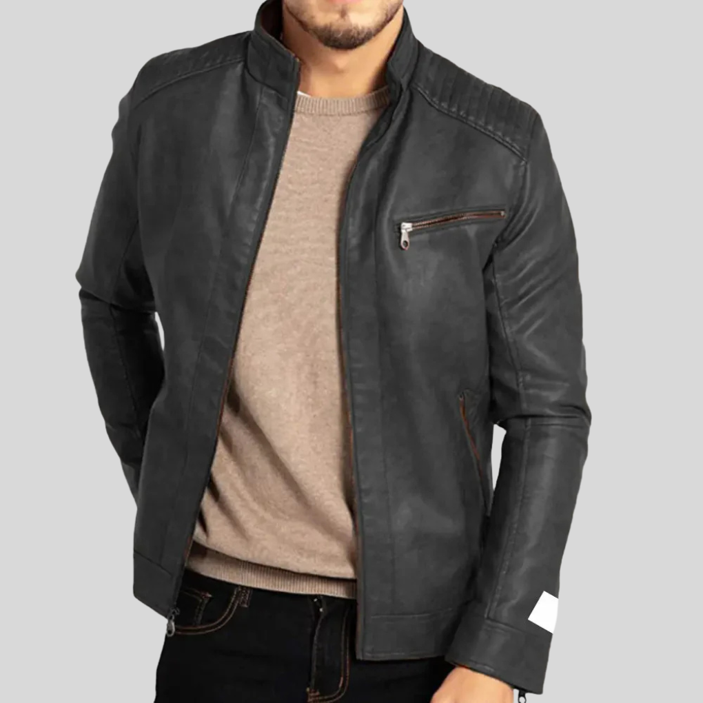 Milan | Klassische Lederjacke aus Kunstleder für Herren