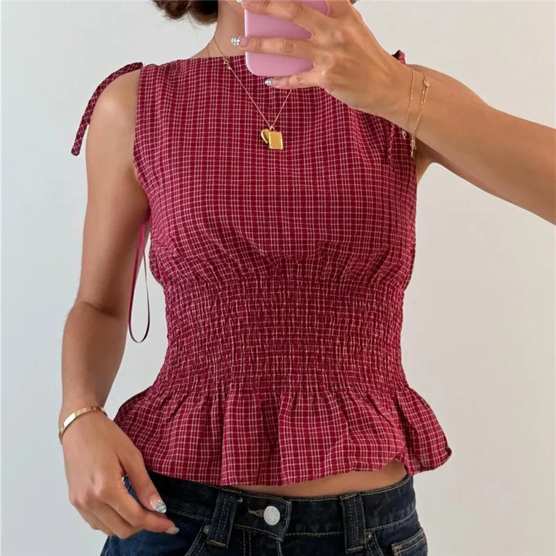 Mireya | Karriertes Top für stilvolle Sommertage