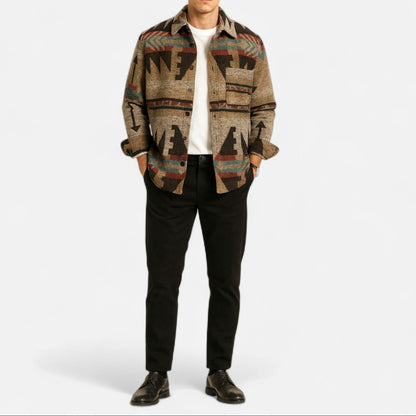 Nerio | Markantes Overshirt mit Ethno-Muster für Herren