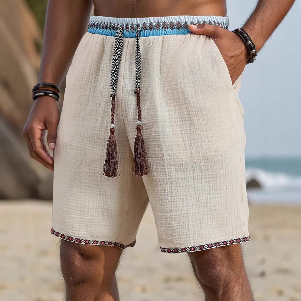 Nerio | Shorts in Leinenoptik für Herren