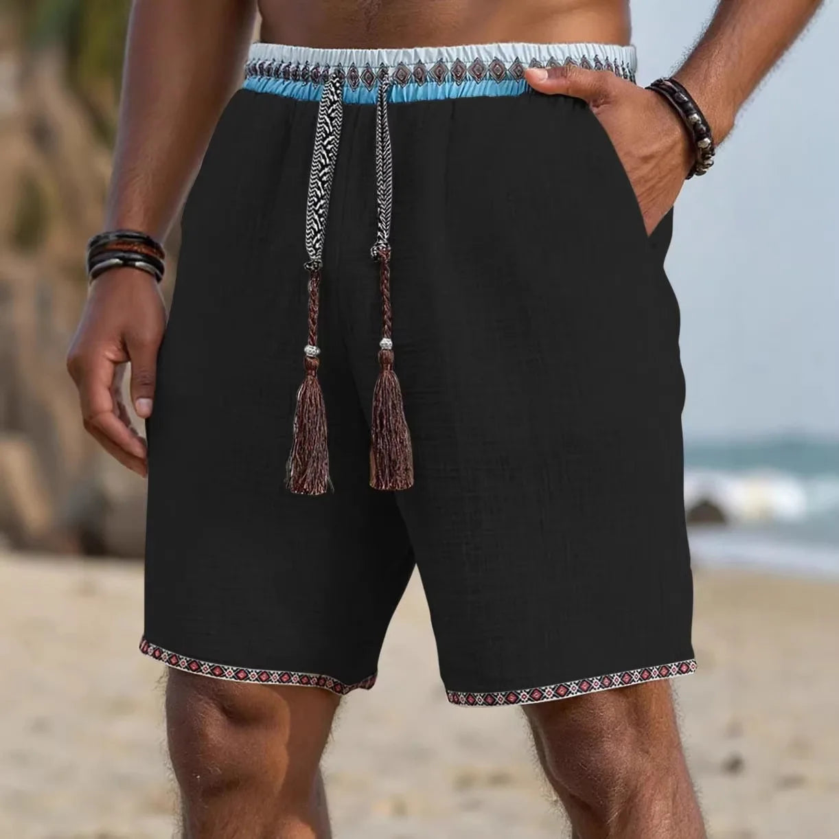 Nerio | Shorts in Leinenoptik für Herren