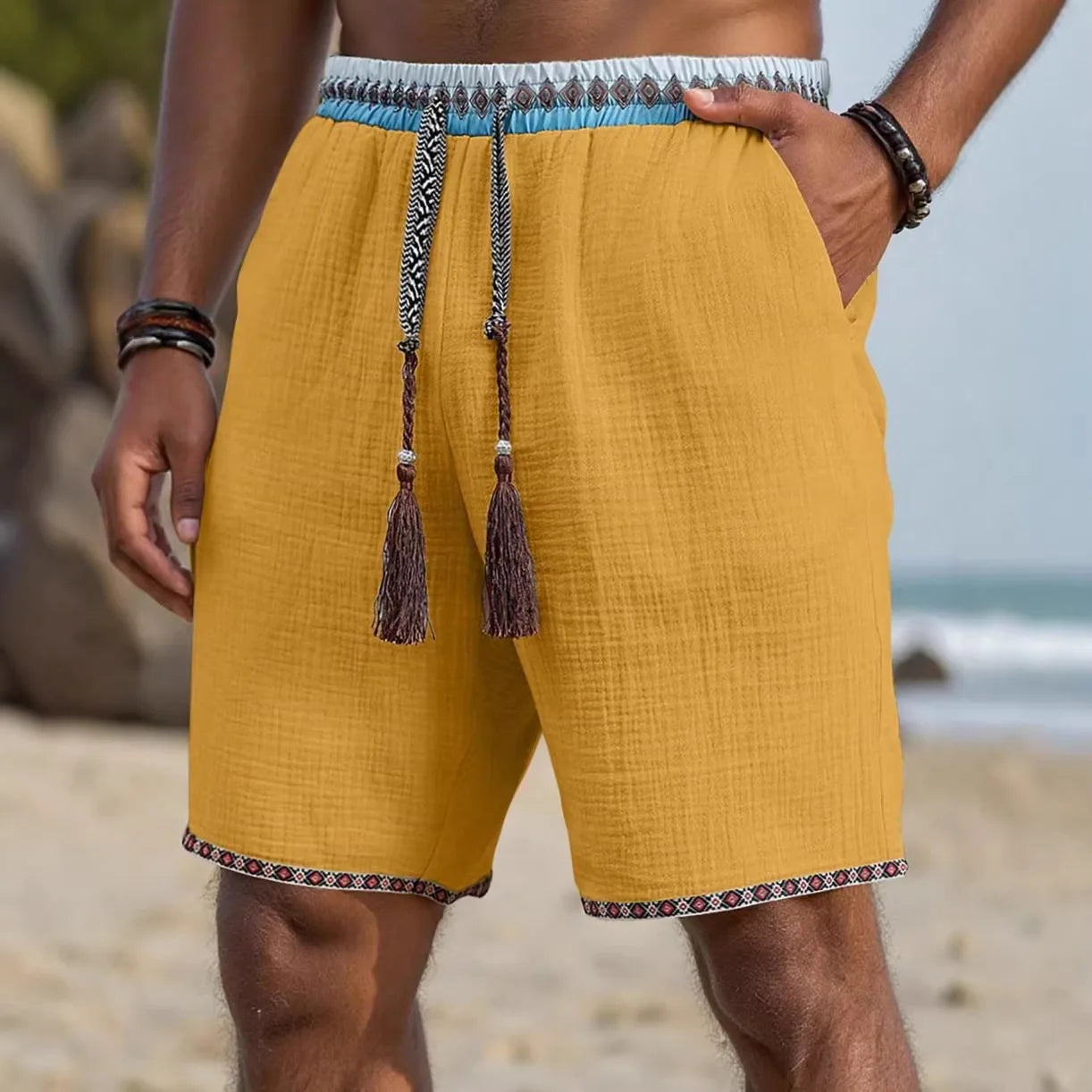 Nerio | Shorts in Leinenoptik für Herren