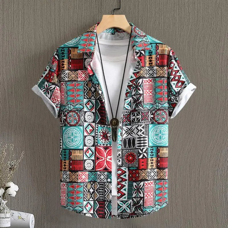 Nico | Hemd im Sommer-Design mit Bohemian-Muster