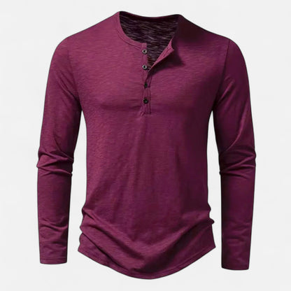 Nico | Herren Longsleeve Shirt mit Knopfleiste modern