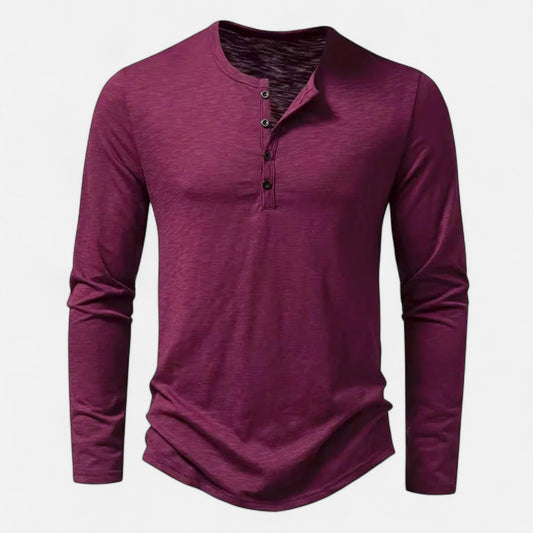 Nico | Herren Longsleeve Shirt mit Knopfleiste modern