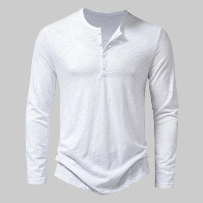 Nico | Herren Longsleeve Shirt mit Knopfleiste modern