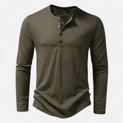 Nico | Herren Longsleeve Shirt mit Knopfleiste modern