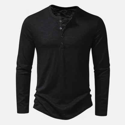 Nico | Herren Longsleeve Shirt mit Knopfleiste modern