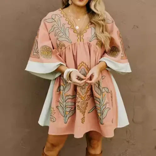 Selina | Kleid in Leinenoptik für entspannte Sommertage