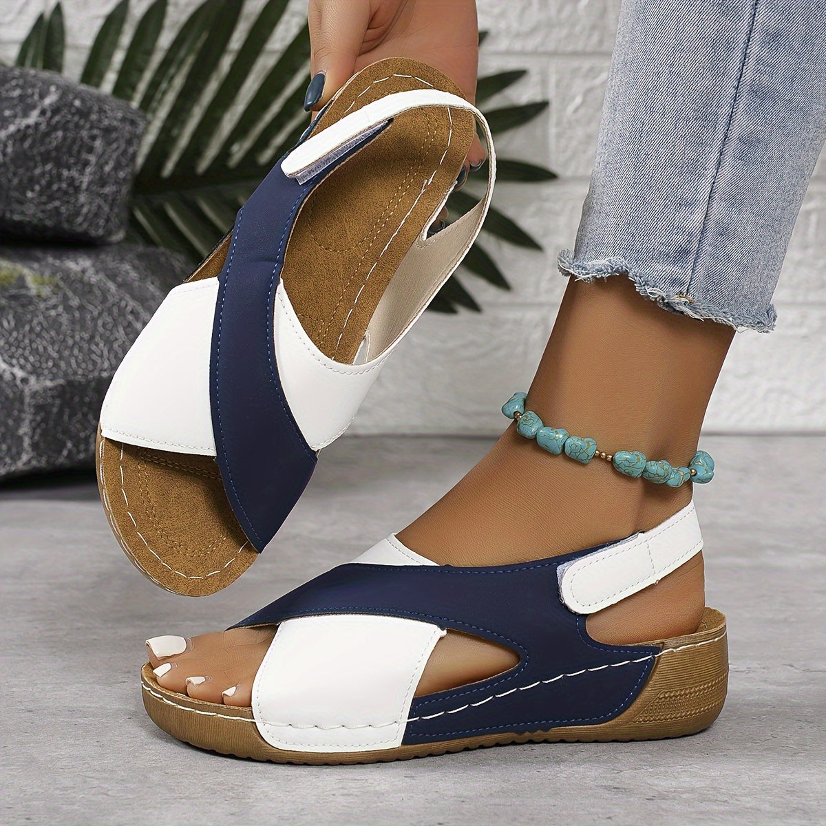 Solea Comfort | Damen Sandalen mit stützendem Fussbett und Klettverschluss