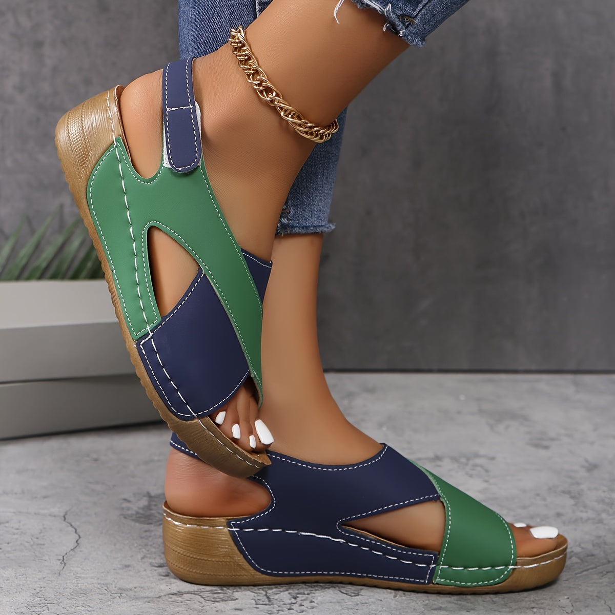 Solea Comfort | Damen Sandalen mit stützendem Fussbett und Klettverschluss