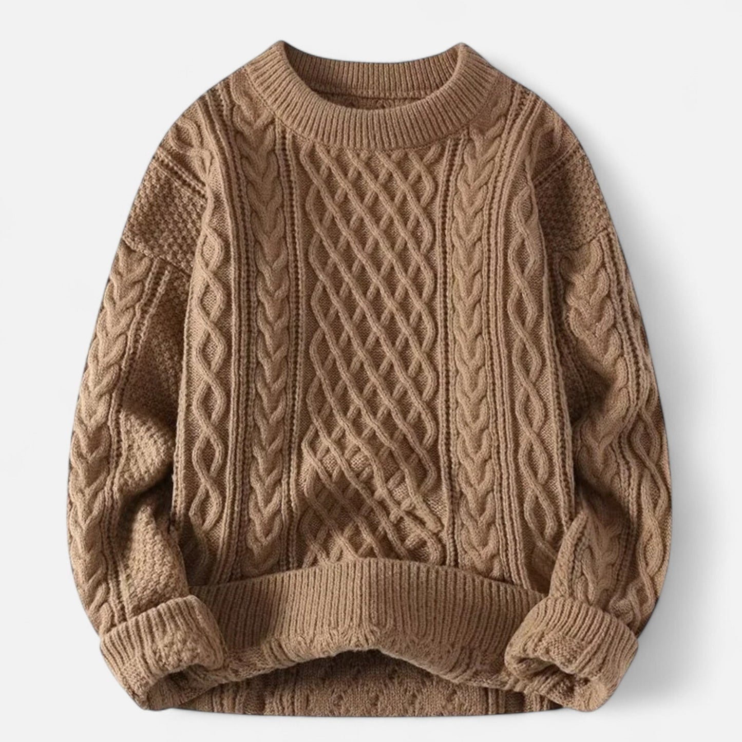 Soren | Gemütlicher Strickpullover mit klassischem Zopfmuster für Herren