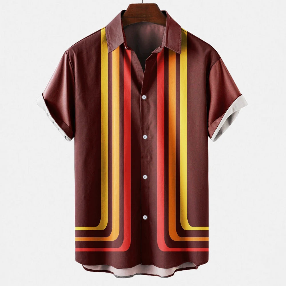 Timo | Hemd im Sommer-Design mit Retro-Streifenmuster