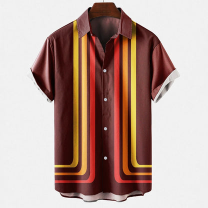 Timo | Hemd im Sommer-Design mit Retro-Streifenmuster