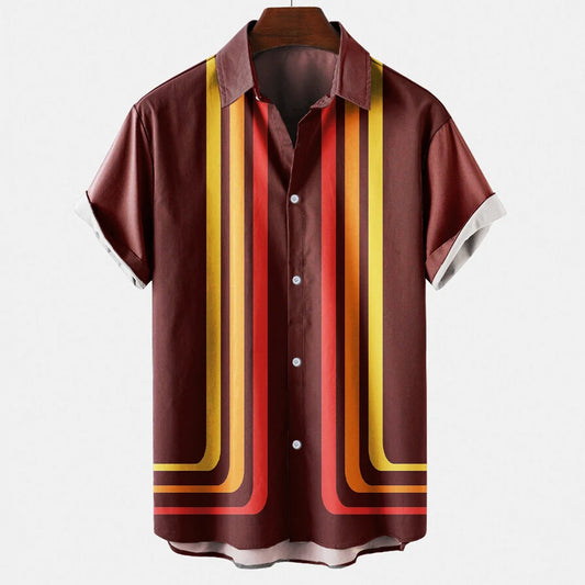 Timo | Hemd im Sommer-Design mit Retro-Streifenmuster