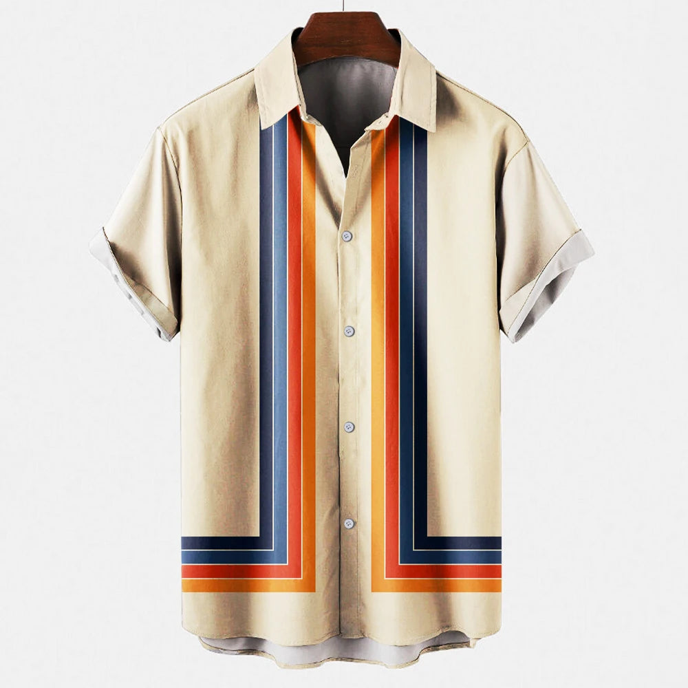 Timo | Hemd im Sommer-Design mit Retro-Streifenmuster