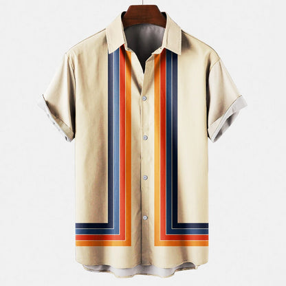 Timo | Hemd im Sommer-Design mit Retro-Streifenmuster