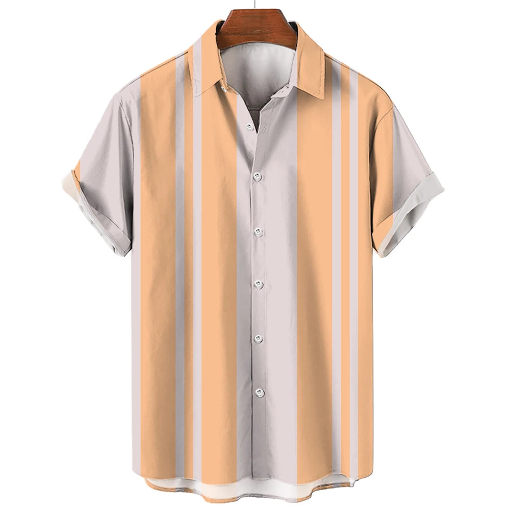 Timo | Hemd im Sommer-Design mit Retro-Streifenmuster
