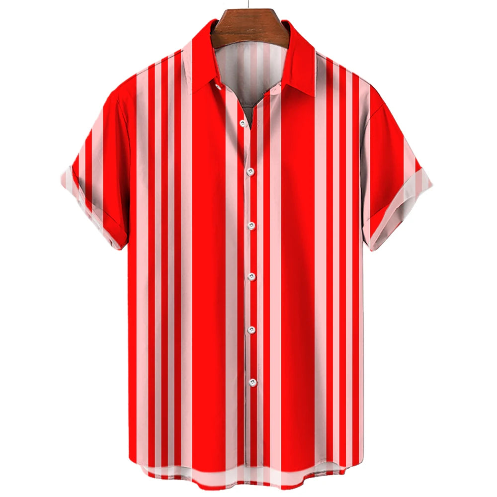 Timo | Hemd im Sommer-Design mit Retro-Streifenmuster
