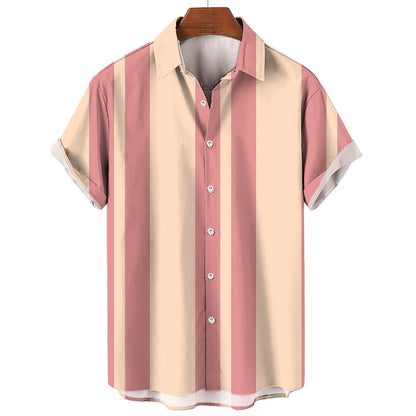 Timo | Hemd im Sommer-Design mit Retro-Streifenmuster