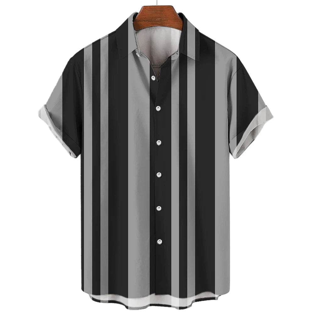 Timo | Hemd im Sommer-Design mit Retro-Streifenmuster
