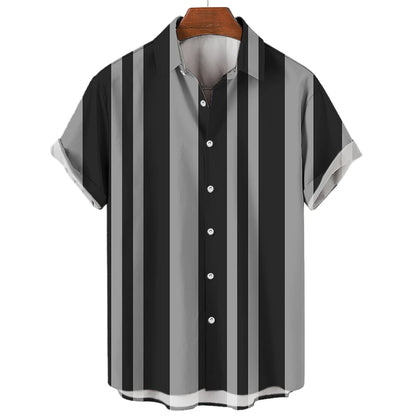 Timo | Hemd im Sommer-Design mit Retro-Streifenmuster