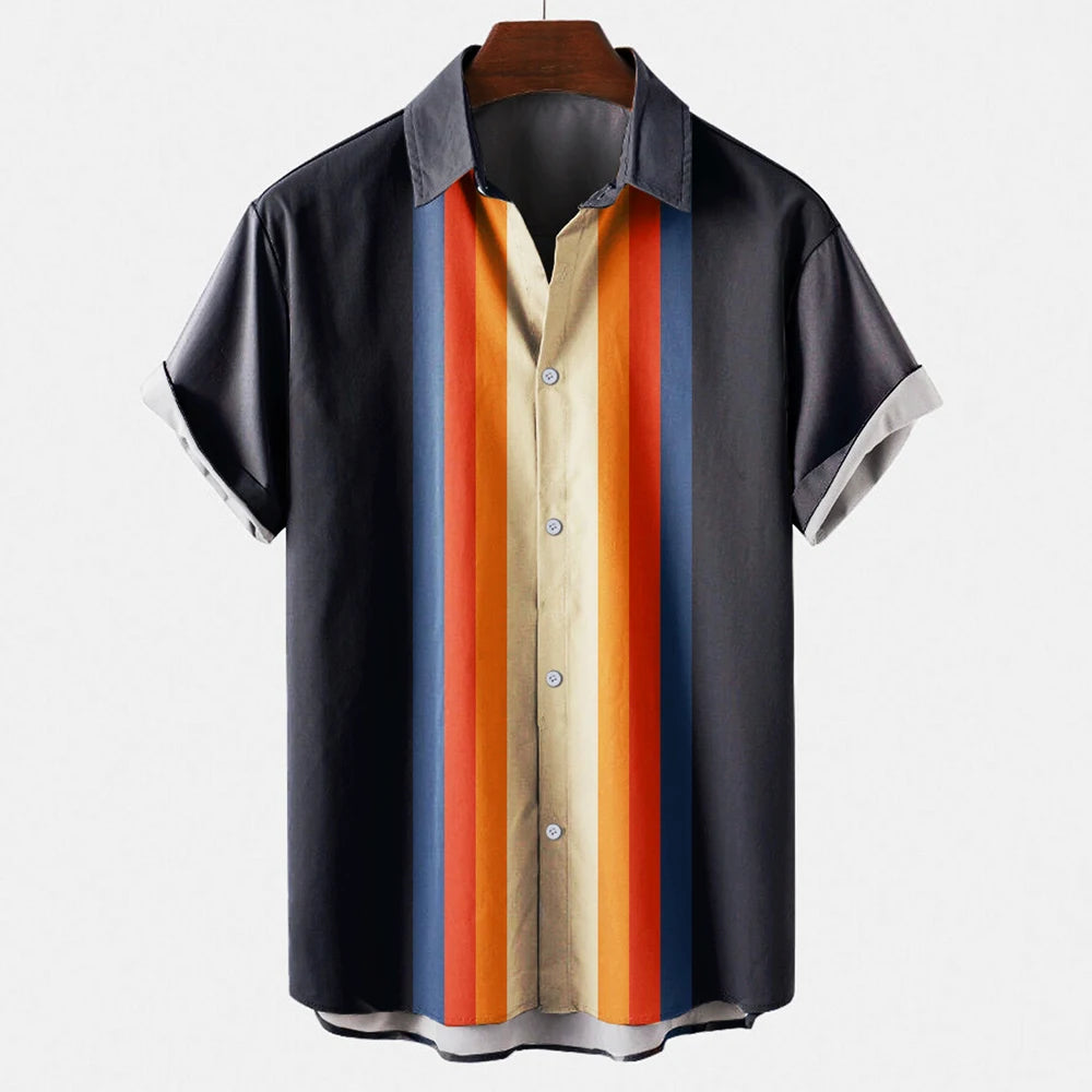 Timo | Hemd im Sommer-Design mit Retro-Streifenmuster