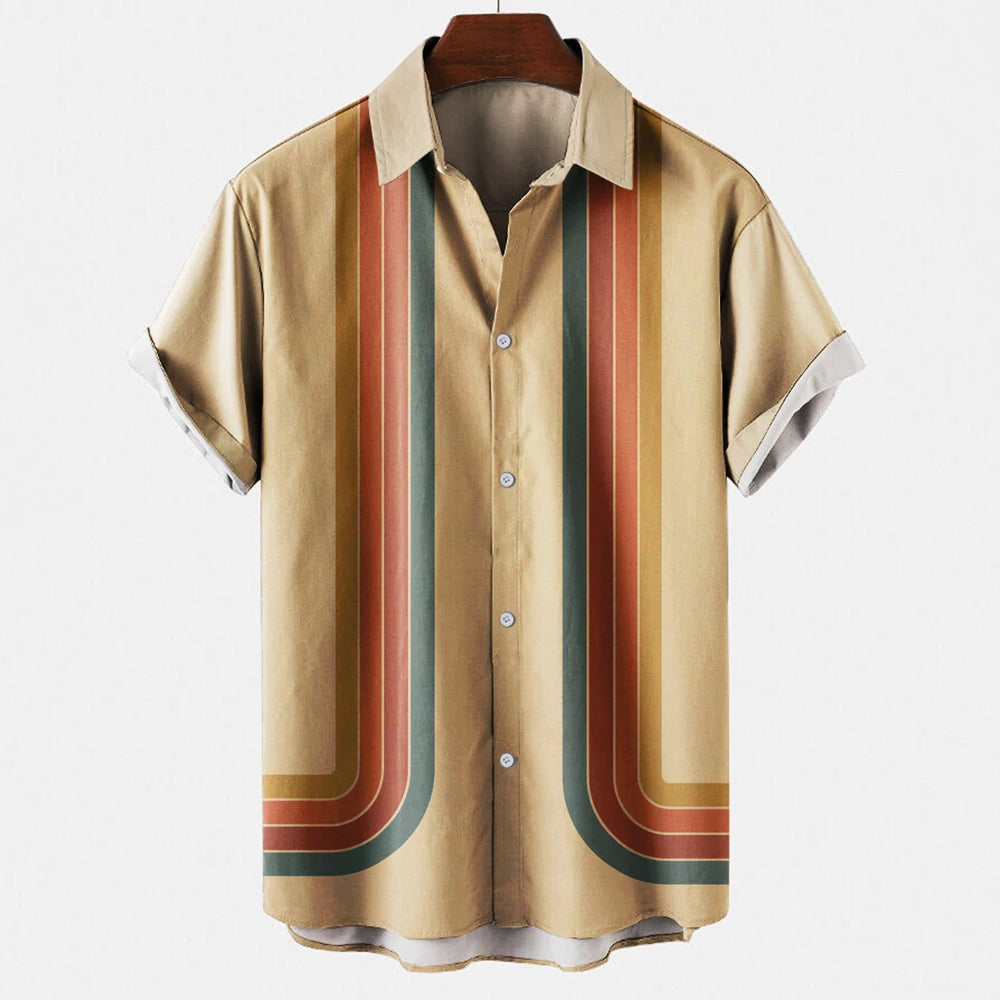 Timo | Hemd im Sommer-Design mit Retro-Streifenmuster