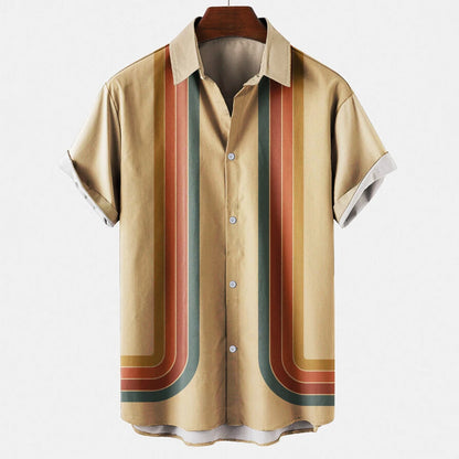 Timo | Hemd im Sommer-Design mit Retro-Streifenmuster
