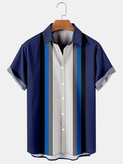 Timo | Hemd im Sommer-Design mit Retro-Streifenmuster