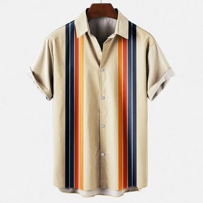 Timo | Hemd im Sommer-Design mit Retro-Streifenmuster