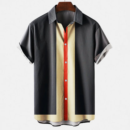 Timo | Hemd im Sommer-Design mit Retro-Streifenmuster