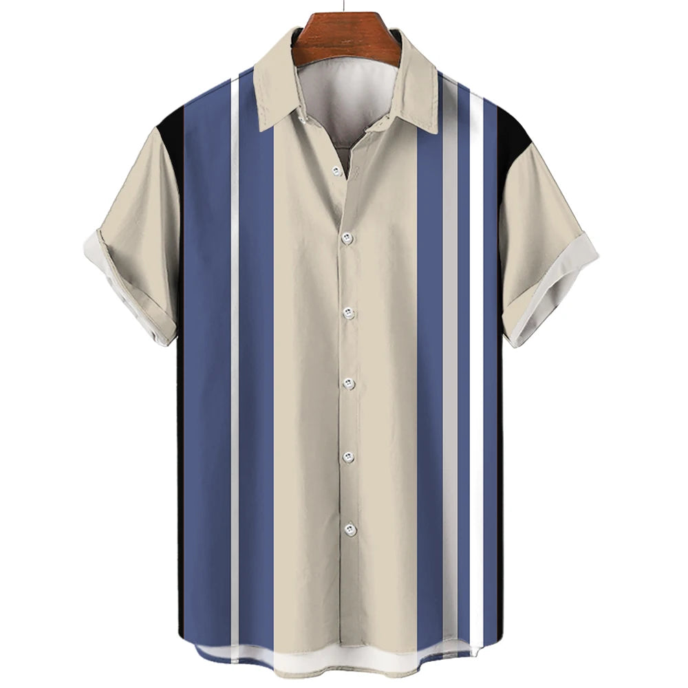 Timo | Hemd im Sommer-Design mit Retro-Streifenmuster