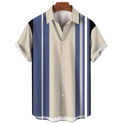 Timo | Hemd im Sommer-Design mit Retro-Streifenmuster